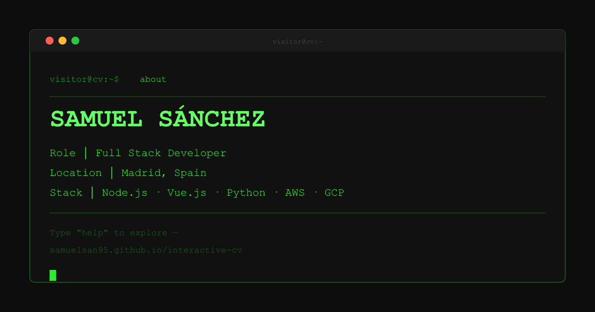 Samuel Sánchez · Full Stack Developer